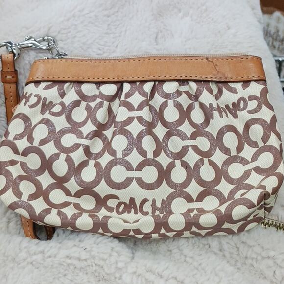Coach Signature Coated Canvas Wristlet - Picture 4 of 9